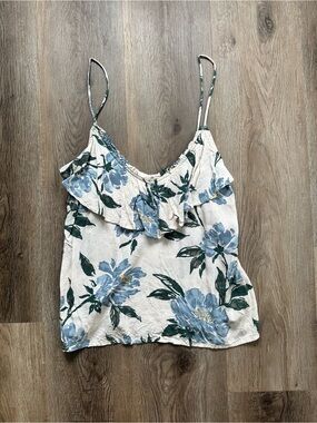 Abercrombie Floral Ruffle Cami Tank Top